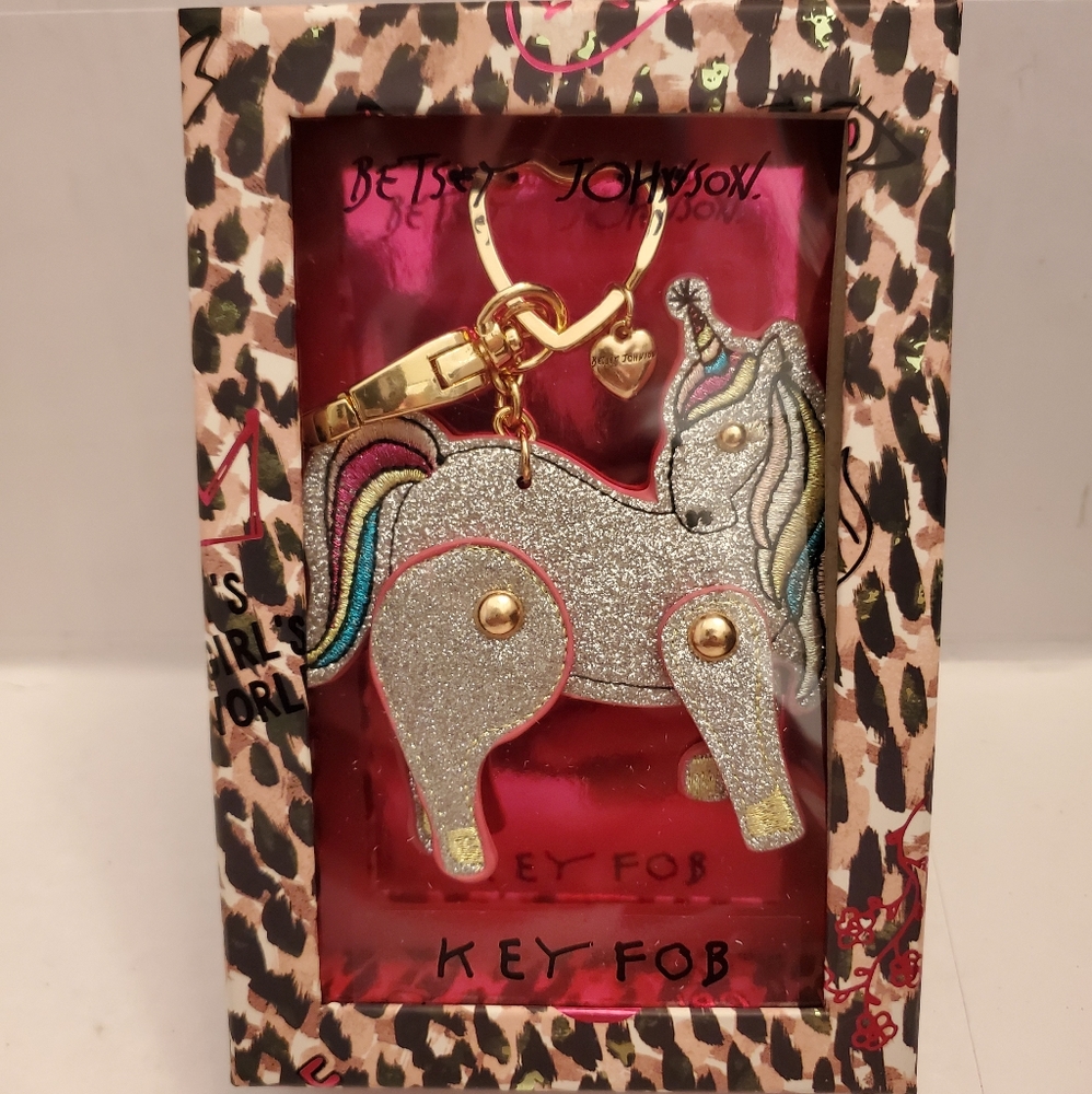 Betsy Johnson Unicorn Keychain